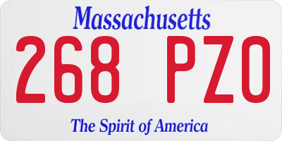 MA license plate 268PZ0