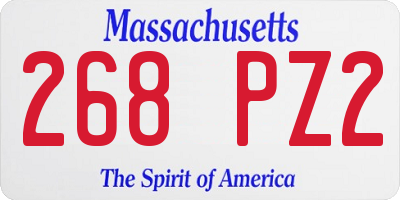 MA license plate 268PZ2