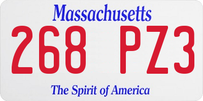 MA license plate 268PZ3