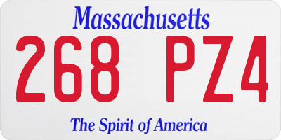 MA license plate 268PZ4