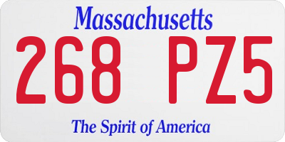 MA license plate 268PZ5