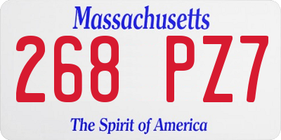 MA license plate 268PZ7