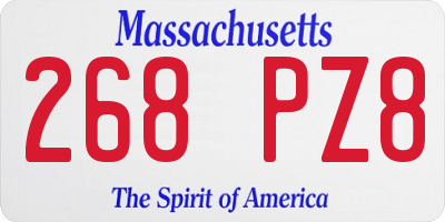 MA license plate 268PZ8