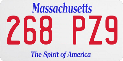 MA license plate 268PZ9