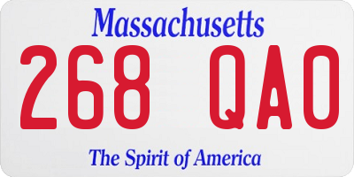 MA license plate 268QA0