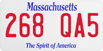 MA license plate 268QA5