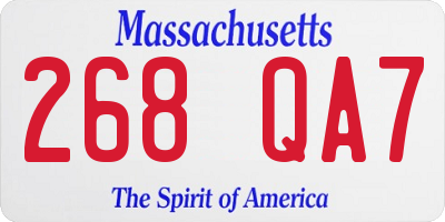 MA license plate 268QA7