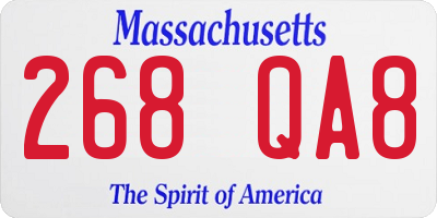 MA license plate 268QA8