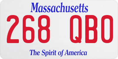 MA license plate 268QB0