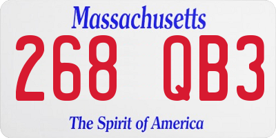 MA license plate 268QB3