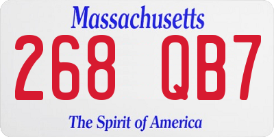 MA license plate 268QB7