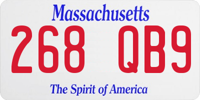 MA license plate 268QB9