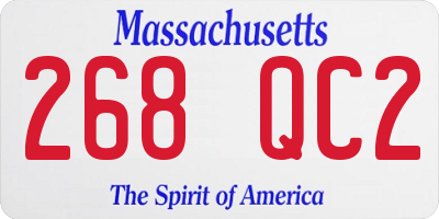 MA license plate 268QC2