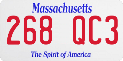 MA license plate 268QC3