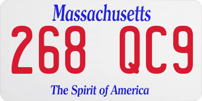 MA license plate 268QC9