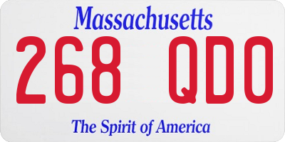 MA license plate 268QD0