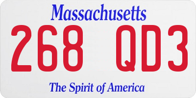 MA license plate 268QD3
