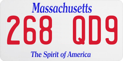 MA license plate 268QD9