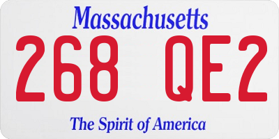 MA license plate 268QE2