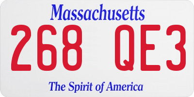 MA license plate 268QE3