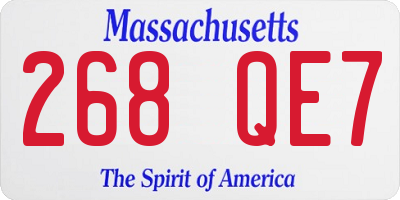 MA license plate 268QE7