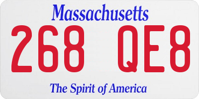 MA license plate 268QE8