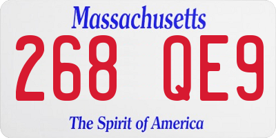 MA license plate 268QE9