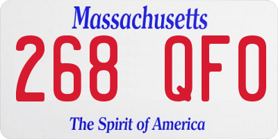 MA license plate 268QF0