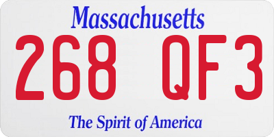 MA license plate 268QF3