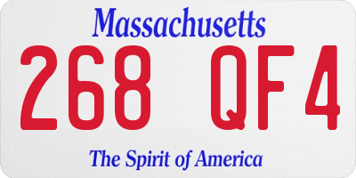 MA license plate 268QF4