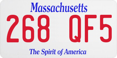 MA license plate 268QF5