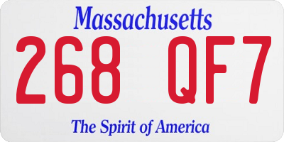 MA license plate 268QF7