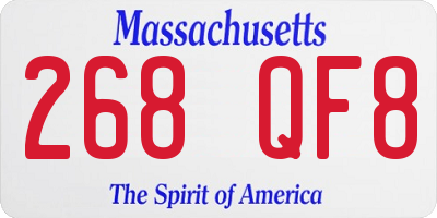 MA license plate 268QF8