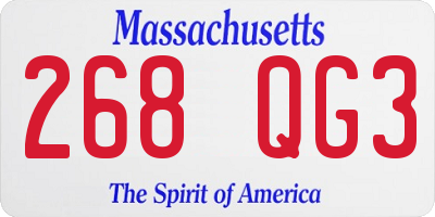 MA license plate 268QG3