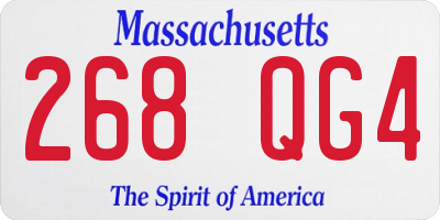 MA license plate 268QG4