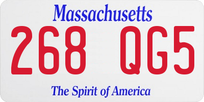 MA license plate 268QG5