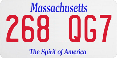 MA license plate 268QG7