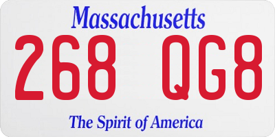 MA license plate 268QG8
