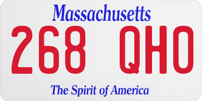 MA license plate 268QH0