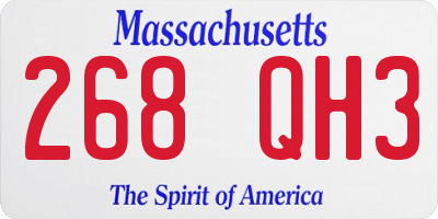 MA license plate 268QH3
