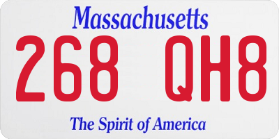 MA license plate 268QH8