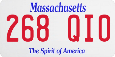 MA license plate 268QI0