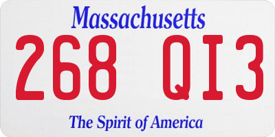 MA license plate 268QI3