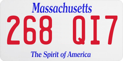 MA license plate 268QI7