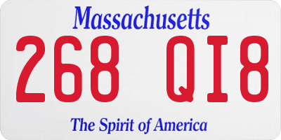 MA license plate 268QI8