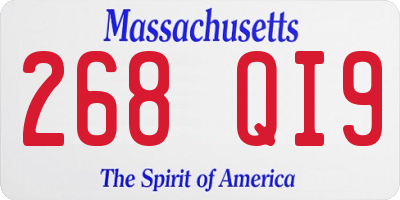 MA license plate 268QI9