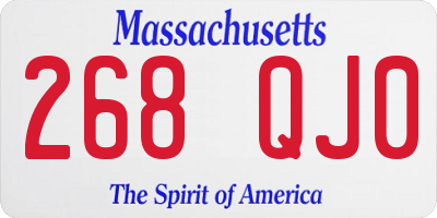 MA license plate 268QJ0