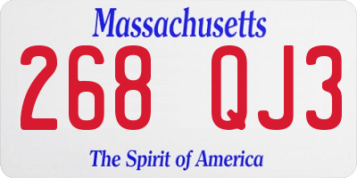 MA license plate 268QJ3