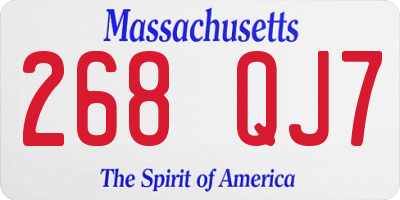 MA license plate 268QJ7