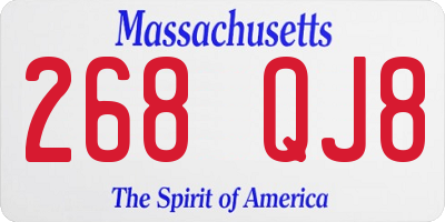 MA license plate 268QJ8